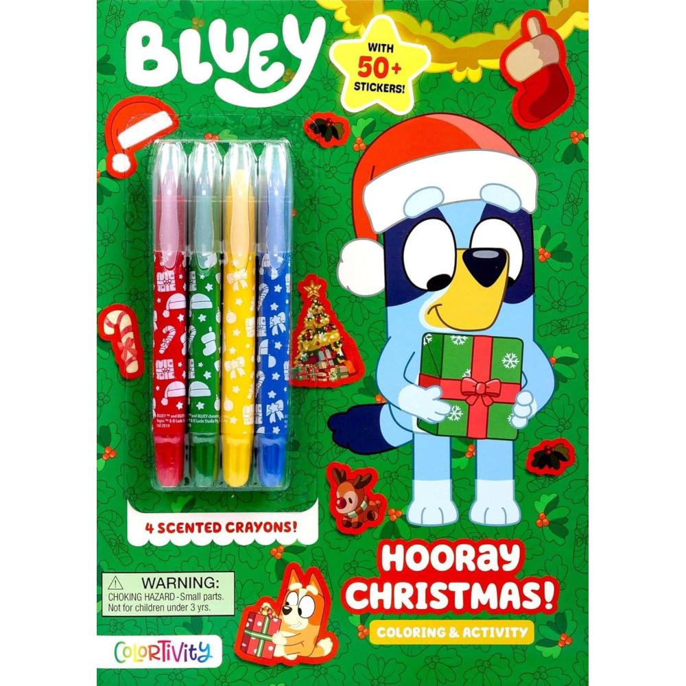 imageBluey Colortivity Hooray Christmas Color ampamp Activity with Twistable Crayons