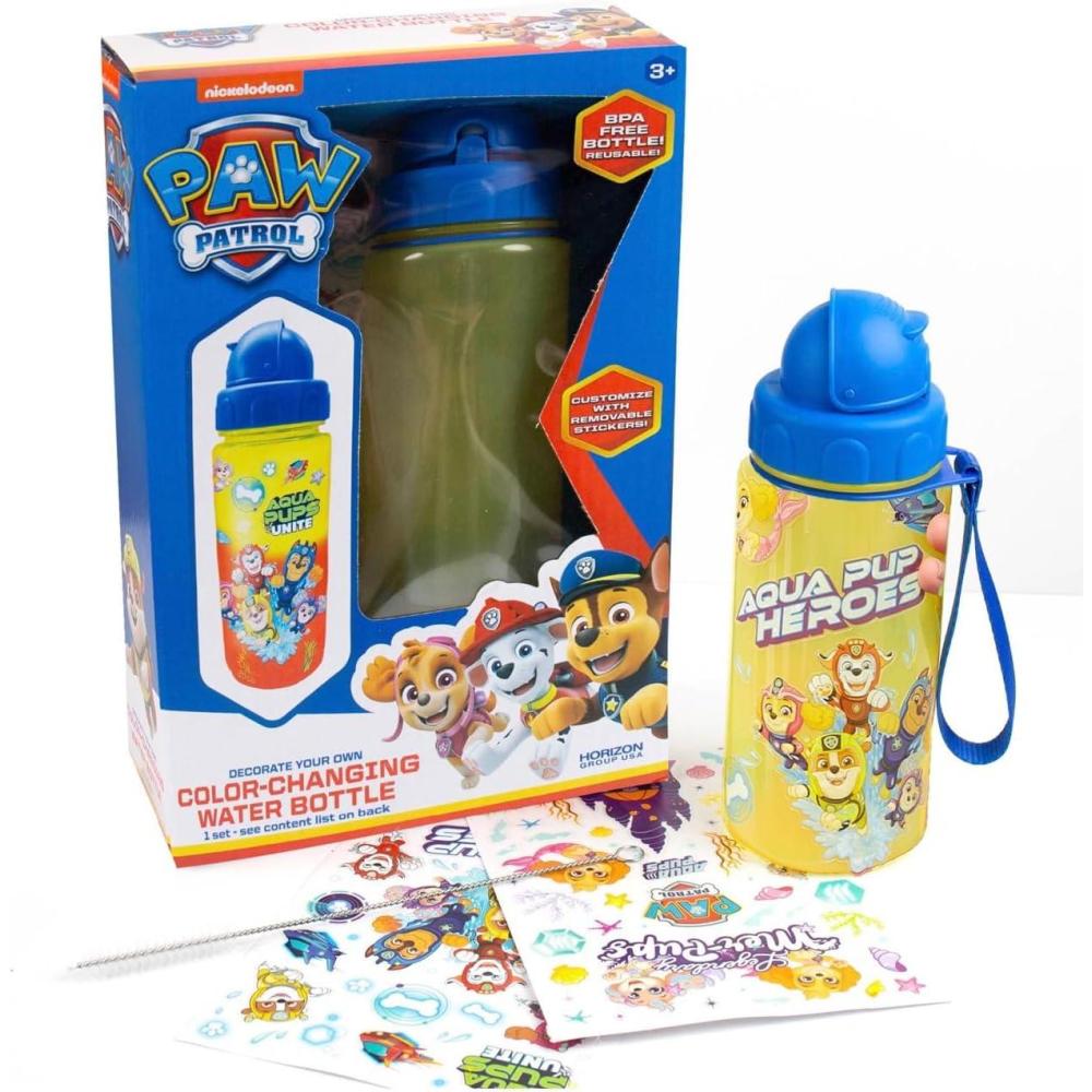 imageBluey Decorate Your Own Water Bottle Repositionable Stickers Great For Bluey Birthday Parties Summer Sports and More Reusable BPAFree Water Bottle for Kids Ages 3 4 5 6Paw Patrol