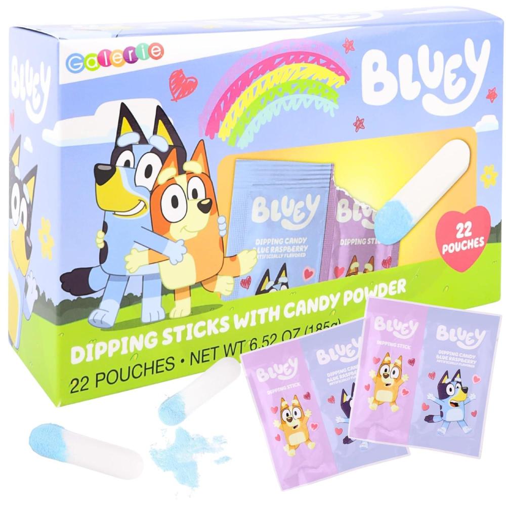 imageBluey Dipping Sticks with Candy Powder Classroom Exchange Kit Individual Packets for Party Favors 22 Pouches
