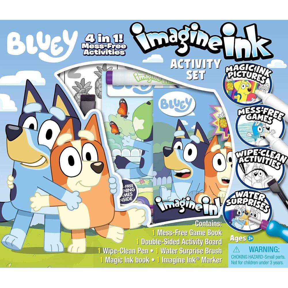 imageBluey Imagine Ink 4in1 Activity Set with Magic Ink Books and a Mess Free MarkerBluey