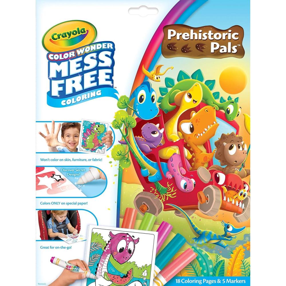 imageCrayola Bluey Color Wonder Coloring Set 18 Bluey Coloring Pages Toddler Stocking Stuffer Holiday ampamp Christmas Gifts for Kids Mess Free Coloring for Toddlers Toys ampamp GamesPrehistoric Pals