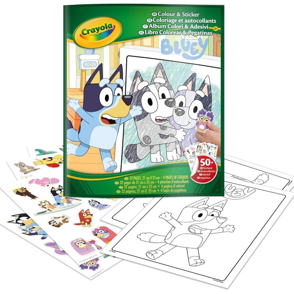 imageCrayola Bluey Color ampamp Sticker Activity Coloring Pages 32 Count Gift for Kids Ages 3 4 5 6