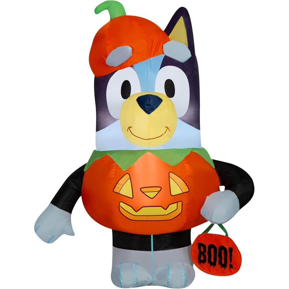 imageGemmy Halloween Inflatable Bluey in Jack O Lantern Costume 35 ft Tall Multi