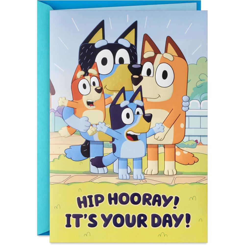 imageHallmark Bluey Musical Birthday Card with Light Hip Hooray