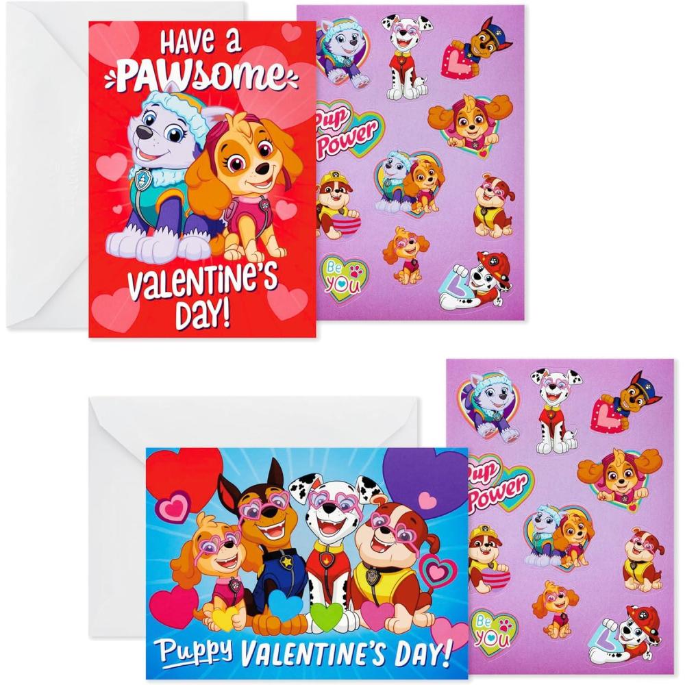 imageHallmark Bluey Valentines Day Cards and Stickers for Kids School 24 Classroom Valentines with EnvelopesPaw Patrol Valentines with Stickers