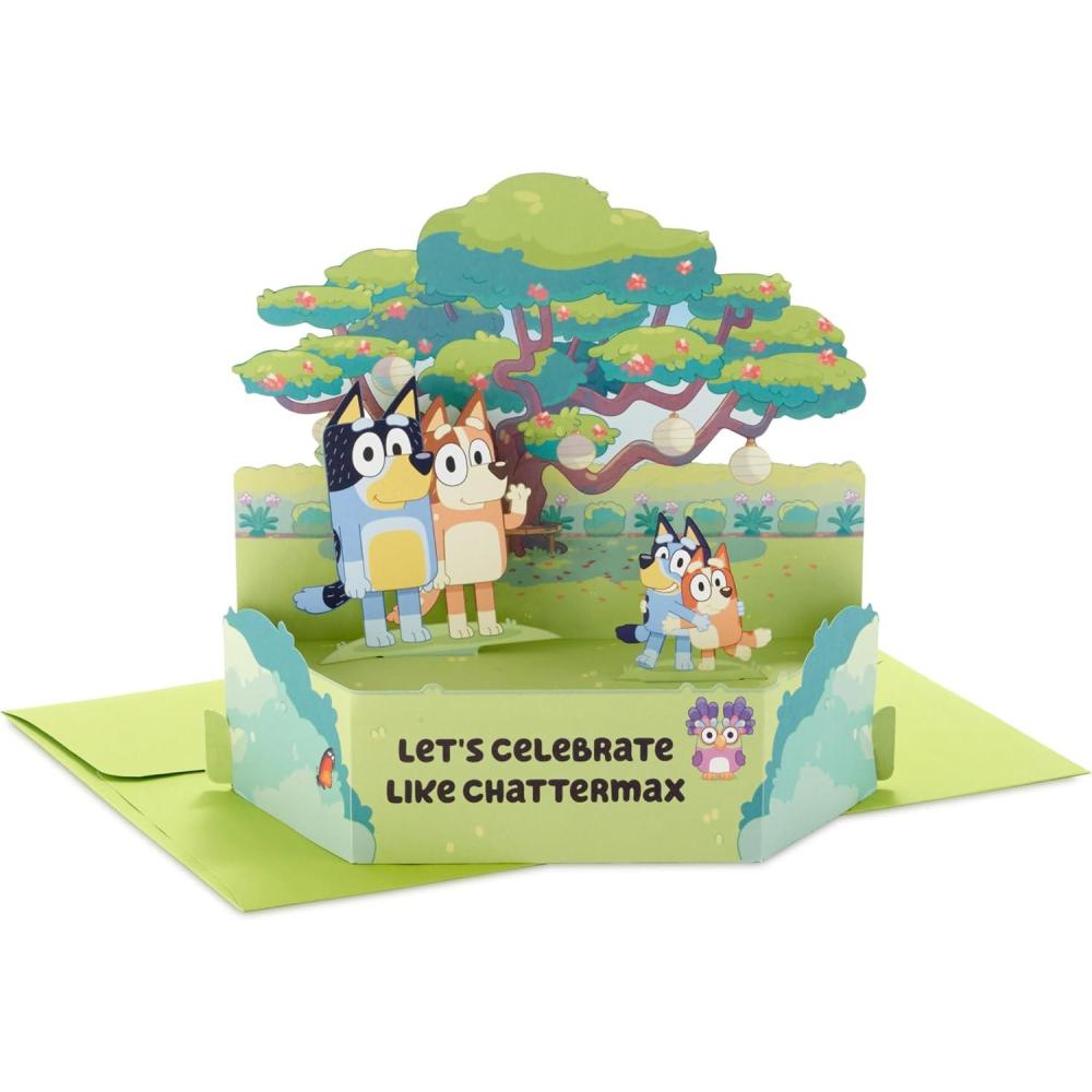 imageHallmark Paper Wonder Bluey Pop Up Card for Kids Birthdays Back to School EncouragementBluey
