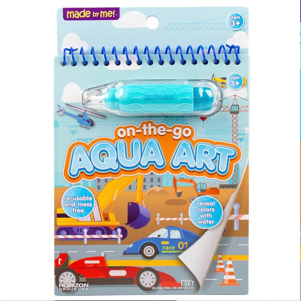 imageHorizon Group USA Bluey Aqua Art Reusable Water Reveal Activity Pages With Water Pen for NoMess Drawing and ColoringTransportation