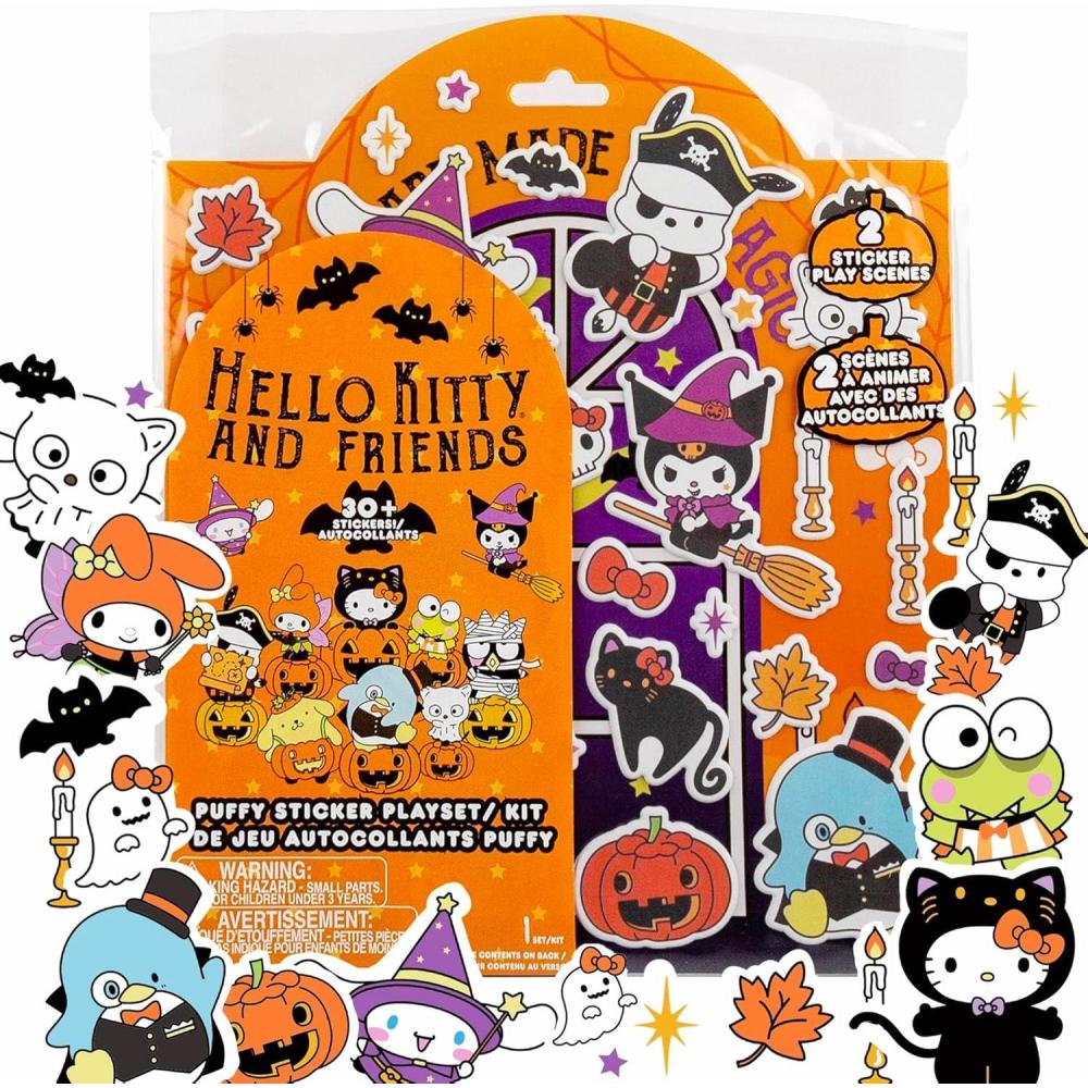 imageHorizon Group USA Bluey Sticker Playset 2 Sticker Play Scenes 35 Reusable Puffy Bluey Repositionable Stickers for Kids Perfect for Travel ScreenFree FunHello Kitty Halloween