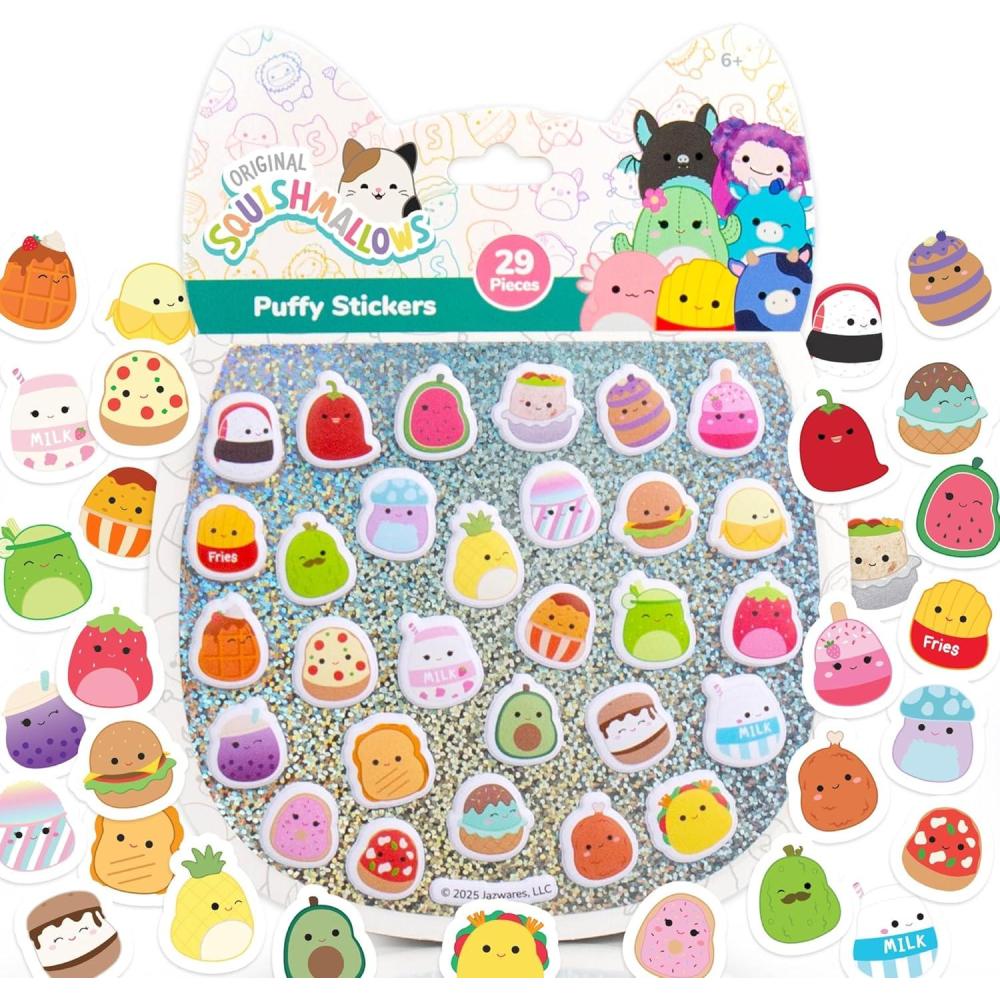 imageHorizon Group USA Bluey Sticker Playset 2 Sticker Play Scenes 35 Reusable Puffy Bluey Repositionable Stickers for Kids Perfect for Travel ScreenFree FunSquishmallows Puffy