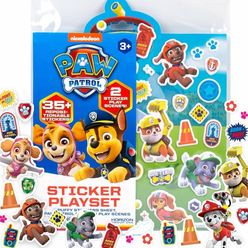 imageHorizon Group USA Bluey Sticker Playset 2 Sticker Play Scenes 35 Reusable Puffy Bluey Repositionable Stickers for Kids Perfect for Travel ScreenFree FunPaw Patrol