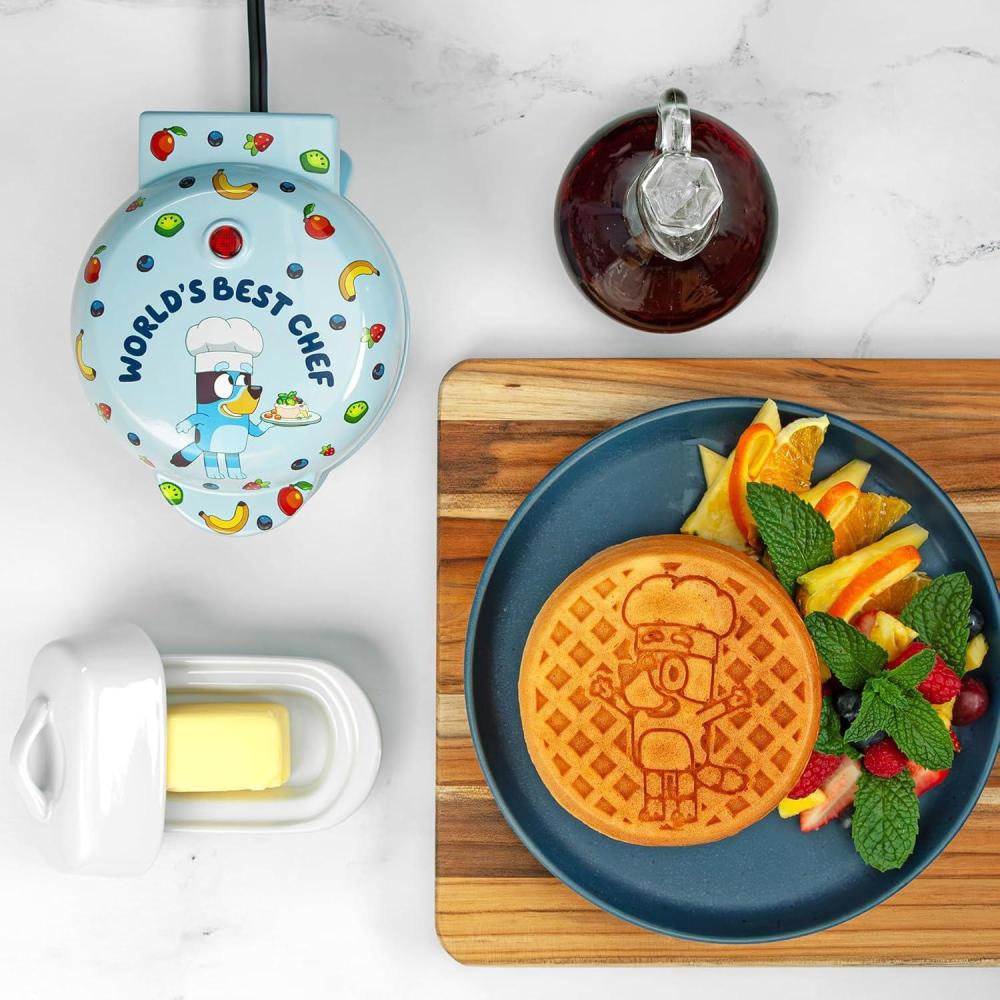 imageUncanny Brands Bluey Mini Waffle Maker Fun Character Waffles Easy to Use and CleanBluey