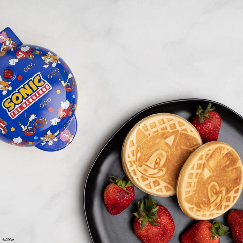 imageUncanny Brands Bluey Mini Waffle Maker  Fun Character Waffles  Easy to Use and CleanSonic the Hedgehog