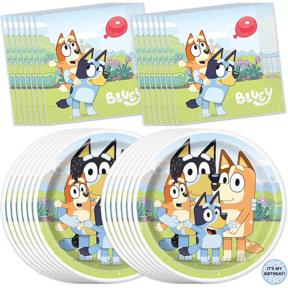 imageUnique Bluey Birthday Party Supplies Serves 16 Bluey Party Supplies Bluey Birthday Decorations Bluey Party Decorations Bluey Plates and Napkins