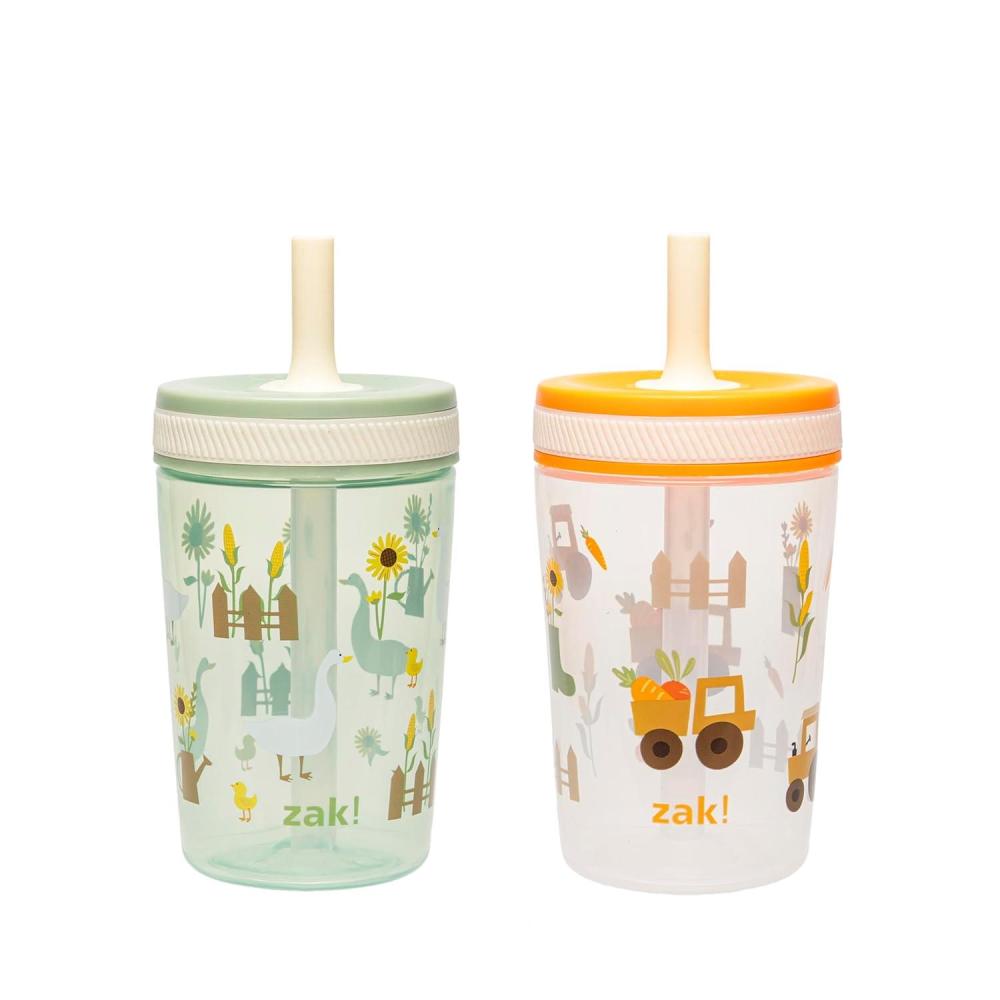imageZak Designs 15oz Bluey Kelso Tumbler Set LeakProof ScrewOn Lid with Straw Made of Durable Plastic and Silicone Perfect Bundle for Kids 2 Count Pack of 1Silly Goose Harvest