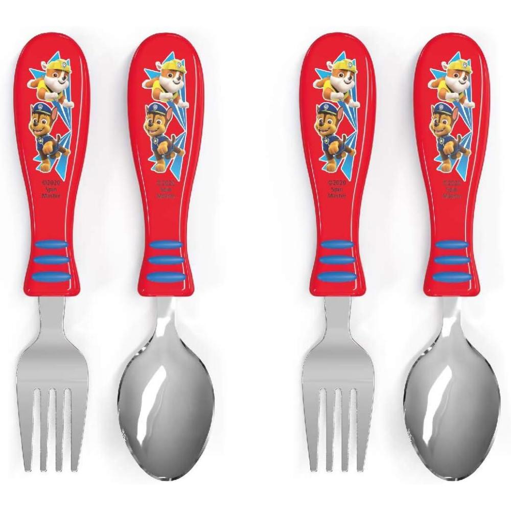 imageZak Designs Bluey Kid Flatware Set with Fun Character Art on Both Utensils Non Slip Fork and Spoon Set is Perfect for Encouraging Picky Eaters to Finish Their Plates 2 pk BPAFreePaw Patrol