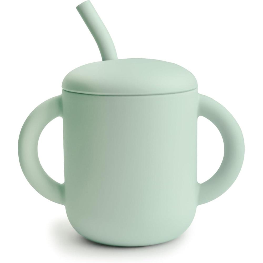 imagemushie x Bluey 100 Silicone Training Cup ampamp Straw for Toddlers 6 Months Bluey SageCambridge Blue