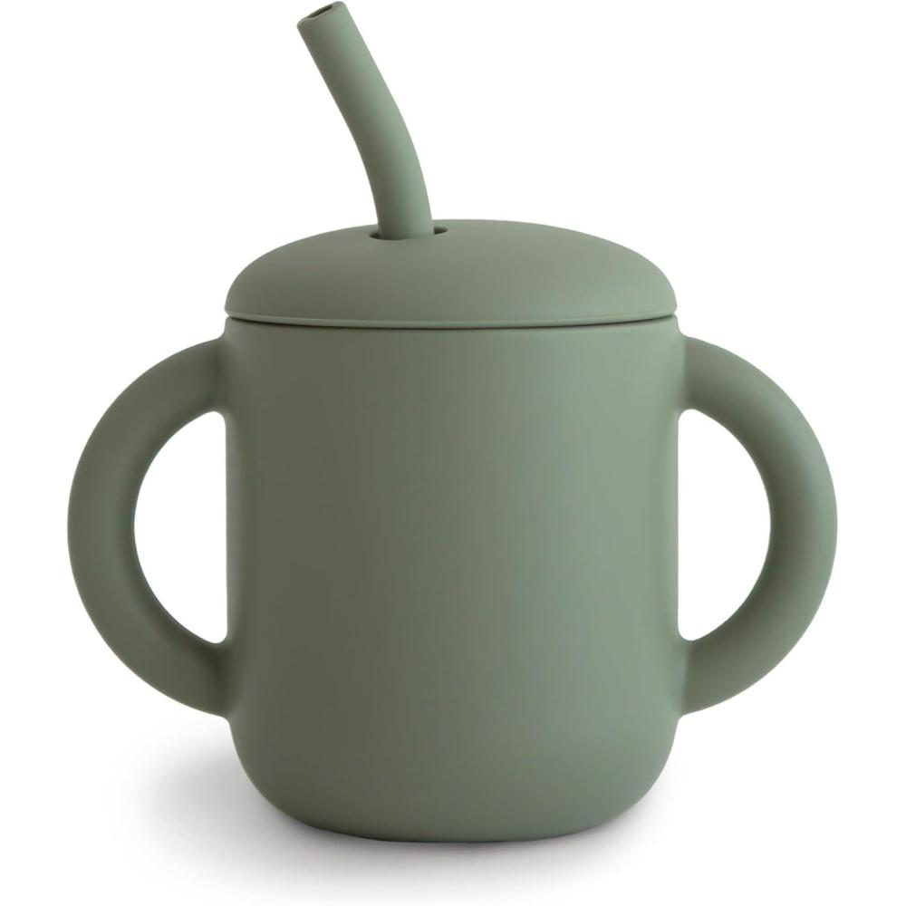imagemushie x Bluey 100 Silicone Training Cup ampamp Straw for Toddlers 6 Months Bluey SageDried Thyme