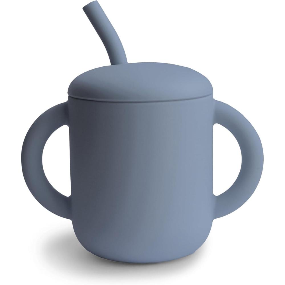 imagemushie x Bluey 100 Silicone Training Cup ampamp Straw for Toddlers  6 Months Bluey SageTradewinds