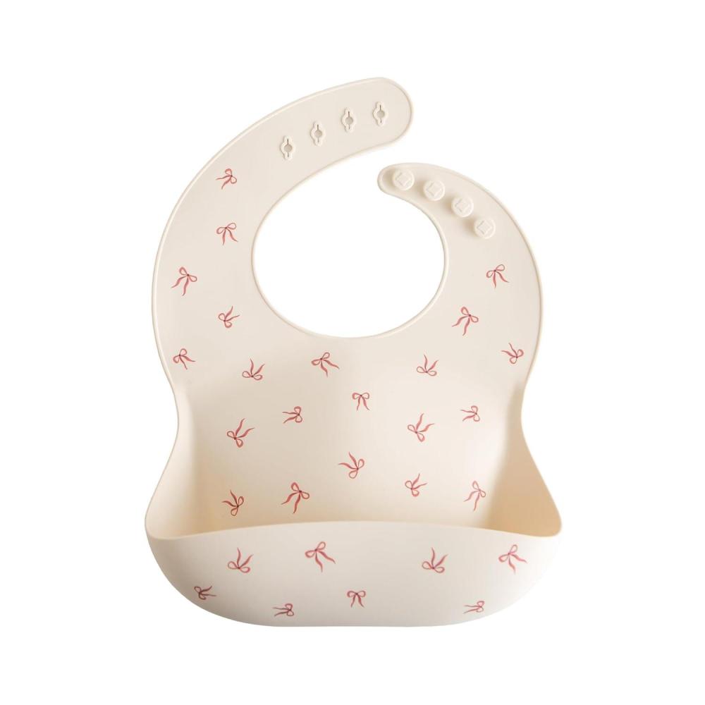 imagemushie x Bluey Silicone Baby Bib  Adjustable Fit Waterproof Bibs Bluey IvoryBows