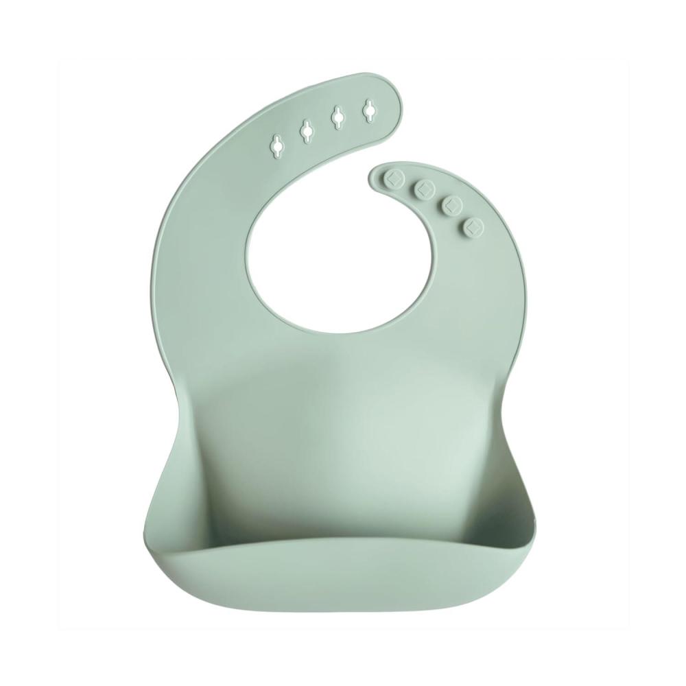 imagemushie x Bluey Silicone Baby Bib  Adjustable Fit Waterproof Bibs Bluey IvoryCambridge Blue