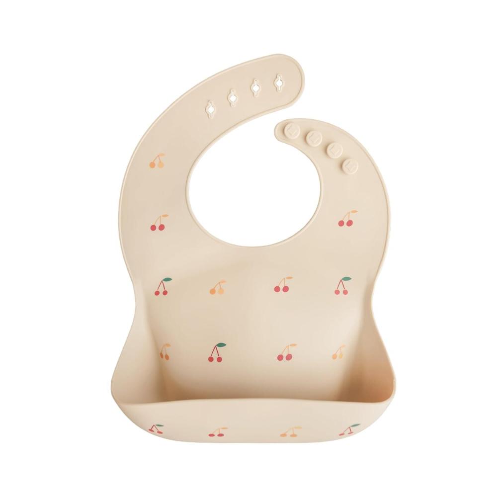 imagemushie x Bluey Silicone Baby Bib Adjustable Fit Waterproof Bibs Bluey IvoryCherries