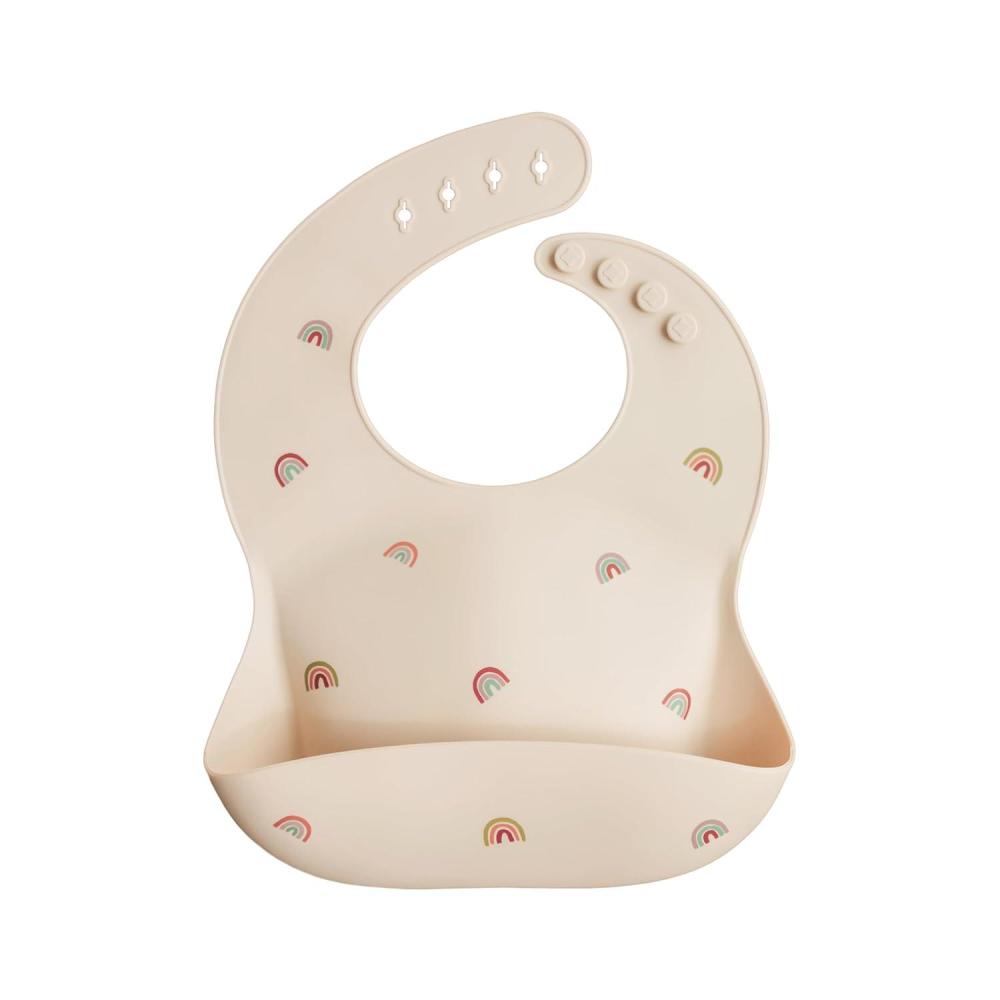 imagemushie x Bluey Silicone Baby Bib Adjustable Fit Waterproof Bibs Bluey IvoryRainbows