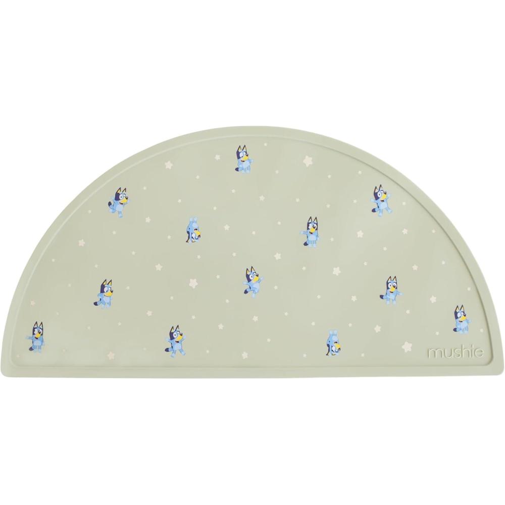imagemushie x Bluey Silicone Placemat for Kids  BPAFree NonSlip Design Bluey IvoryBluey Sage