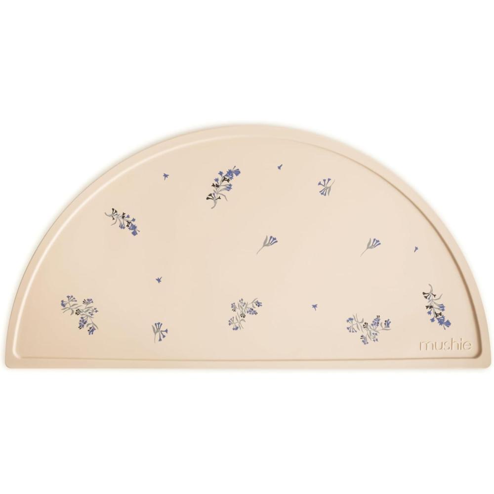 imagemushie x Bluey Silicone Placemat for Kids BPAFree NonSlip Design Bluey IvoryLilac Flowers