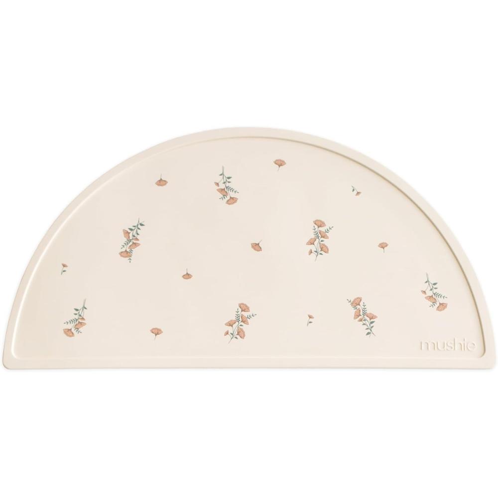 imagemushie x Bluey Silicone Placemat for Kids  BPAFree NonSlip Design Bluey IvoryPink Flowers