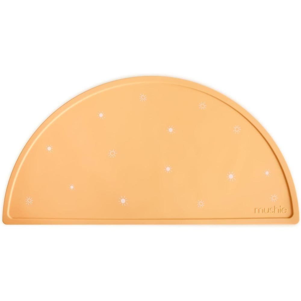 imagemushie x Bluey Silicone Placemat for Kids  BPAFree NonSlip Design Bluey IvorySun Orange