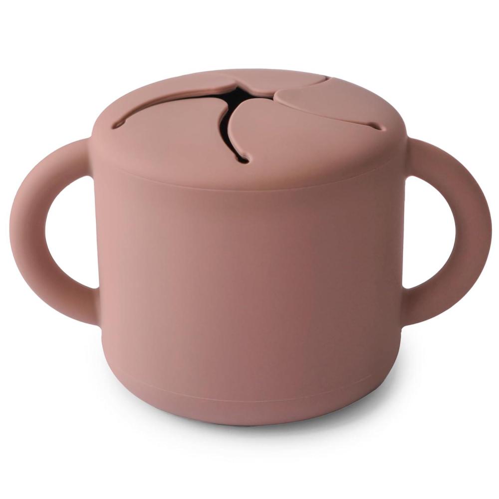 imagemushie x Bluey Silicone Snack Cup Spill Proof Food Container for Toddler and Baby Bluey IvoryCloudy Mauve