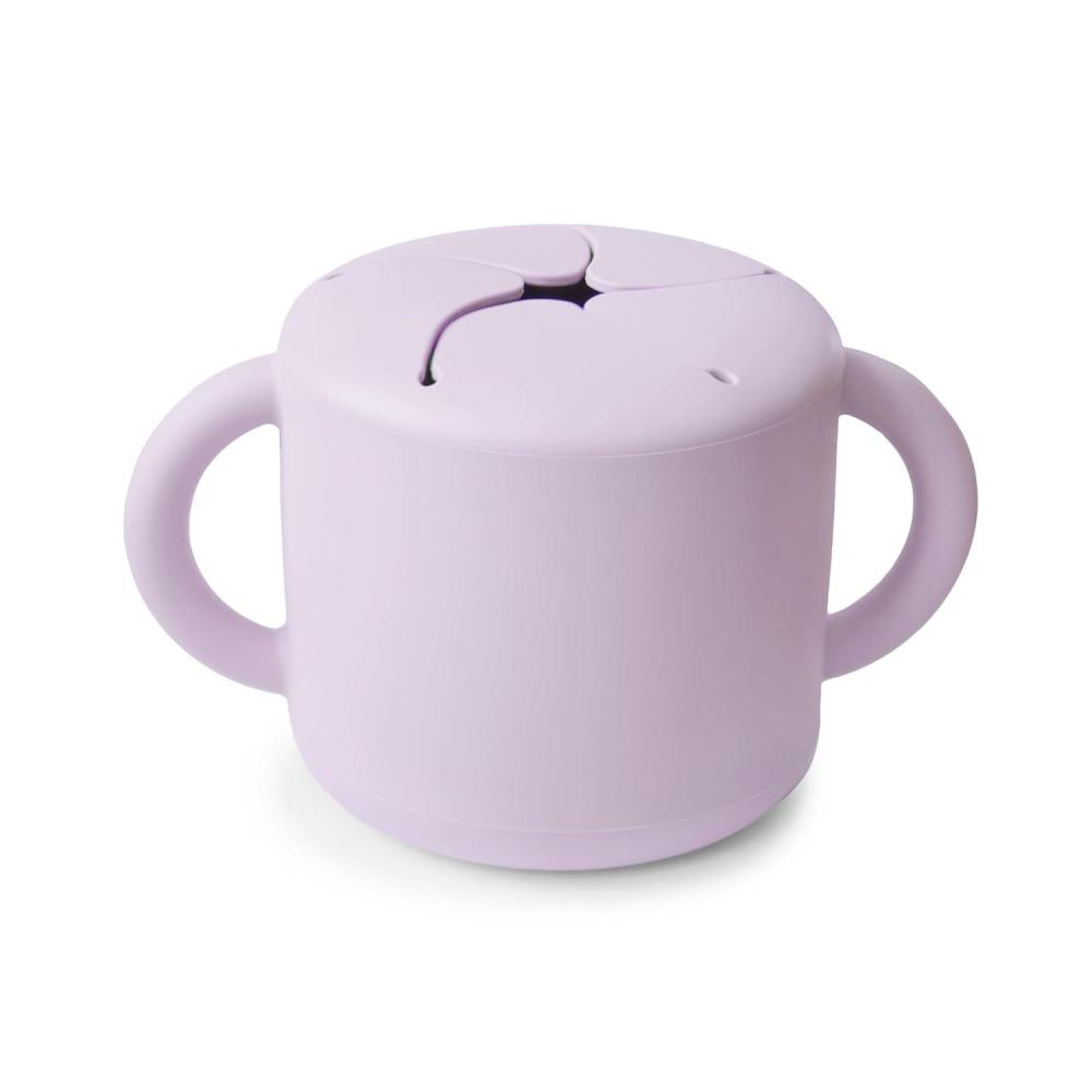 imagemushie x Bluey Silicone Snack Cup Spill Proof Food Container for Toddler and Baby Bluey IvorySoft Lilac