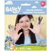 Bluey Birthday Party Supplies Bundle includes 8 Plastic Loot Bags, 8 Sticker Sheets, 8 Paper Finger Puppets, 1 Dinosaur Sticker Sheet