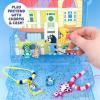 Bluey Friendship Jewelry, Create 4 Bluey Charm Bracelets & 2 Bluey Charm Necklaces, Includes 150 Beads & 6 Rubber Charms with Bluey Storage Case, Gifts for Kids Boys Girls