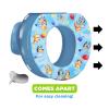 Bluey Potty Training Set, 2 pieces combine soft potty seat and a non-slip step stool, for toddlers and kids, potty training with fun Bluey characters.