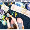 Bluey Ultimate Activity Backpack, 10+ Activities, Includes Backpack with 4 Sticker Suncatchers with 4 Suction Cups, 4 Surprise Scratch Arts, 2 Velv-its Posters, 1 Coloring Roll, 4 Markers, Kid Gifts