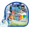 Bluey Ultimate Activity Backpack, 10+ Activities, Includes Backpack with 4 Sticker Suncatchers with 4 Suction Cups, 4 Surprise Scratch Arts, 2 Velv-its Posters, 1 Coloring Roll, 4 Markers, Kid Gifts