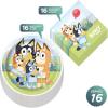 HOME & HOOPLA Bluey Party Supplies – Bluey Theme Birthday Party Round Paper Dinner Plates and Lunch Napkins (16 Plates and napkins)