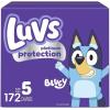 Luvs Diapers – Size 5, 172 Count, Bluey Platinum Protection Baby Diaper(Size 5)