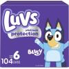 Luvs Diapers – Size 5, 172 Count, Bluey Platinum Protection Baby Diaper(Size 6)