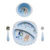 The First Years Bluey 4-Piece Place Setting – BPA Free Dishwasher Safe Toddler Dinnerware Set with Divided Plate, Bowl, Fork, Spoon – Multicolor(4 Piece Set)