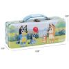 The Tin Box Company Bluey Pencil Box with Handle Clasp & Hinge, Model: 479407-12, Pencil Box with Handle, 8-3/8 x 3-3/8 x 2-1/4″D with hinge and clasp(Bluey)