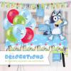 Unique Bluey Birthday Decorations | Bluey Party Decorations | Serves 16 | Officially Licensed | Balloons, Banner, Tablecover, Plates, Napkins, Button