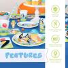 Unique Bluey Birthday Decorations | Bluey Party Decorations | Serves 16 | Officially Licensed | Tablecover, Plates, Cups, Napkins, Forks, Button