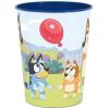 Unique Bluey Birthday Party Supplies Bundle Pack includes 12 Reusable Plastic Cups and 1 Dinosaur Sticker Sheet