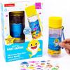 Bluey Decorate Your Own Water Bottle, Repositionable Stickers, Great For Bluey Birthday Parties, Summer Sports, and More, Reusable BPA-Free Water Bottle for Kids Ages 3, 4, 5, 6(Baby Shark)