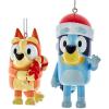 Bluey and Bingo Ornaments – Christmas Tree Decoration – Officially Licensed – 2 Assorted