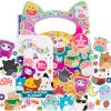 Horizon Group USA Bluey Sticker Playset, 2 Sticker Play Scenes, 35+ Reusable Puffy Bluey Repositionable Stickers for Kids, Perfect for Travel, Screen-Free Fun(Squishmallows)