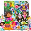 Horizon Group USA Bluey Sticker Playset, 2 Sticker Play Scenes, 35+ Reusable Puffy Bluey Repositionable Stickers for Kids, Perfect for Travel, Screen-Free Fun(Dora)