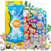 Horizon Group USA Bluey Sticker Playset, 2 Sticker Play Scenes, 35+ Reusable Puffy Bluey Repositionable Stickers for Kids, Perfect for Travel, Screen-Free Fun(Spongebob)